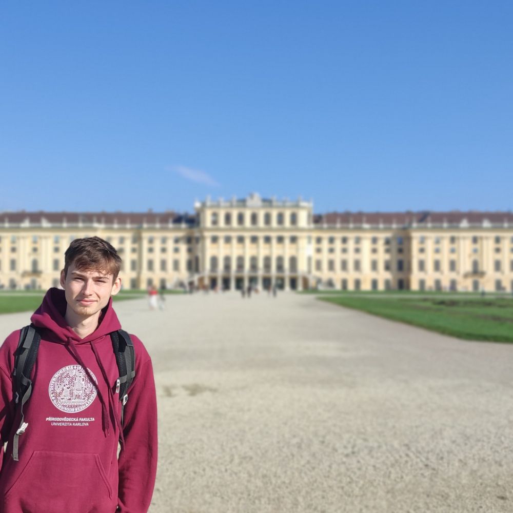 Portrait in front of a palace